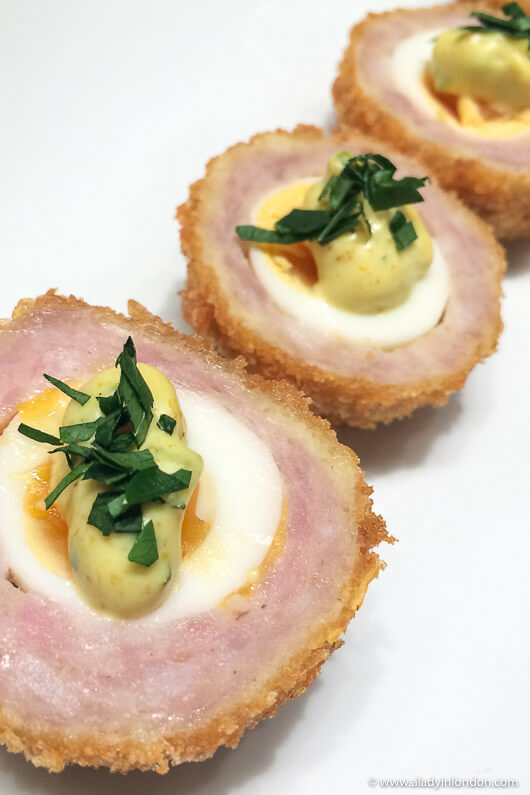 Scotch Eggs at Fortnum and Mason in St Pancras Station, London