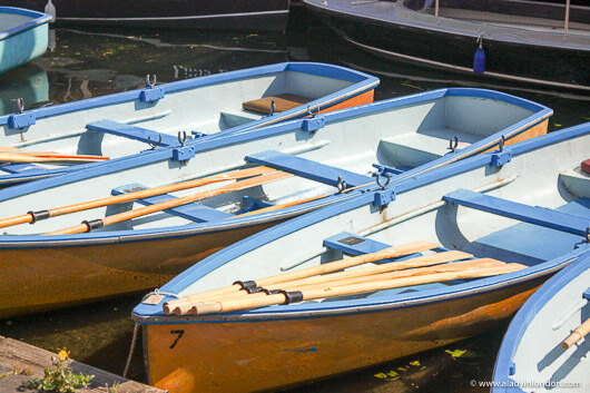 Boats in Henley on Thames during the Henley Royal Regatta in England