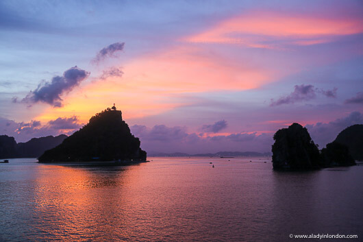 Sunset in Halong Bay, Vietnam