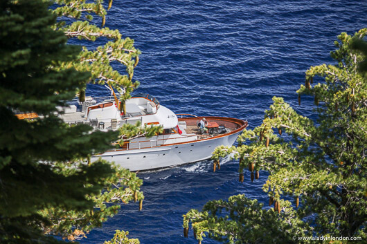 Boat on Lake Tahoe in California