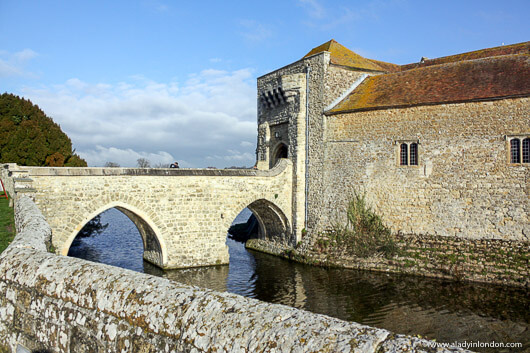 Bridge over the moat at Leeds Castle in England