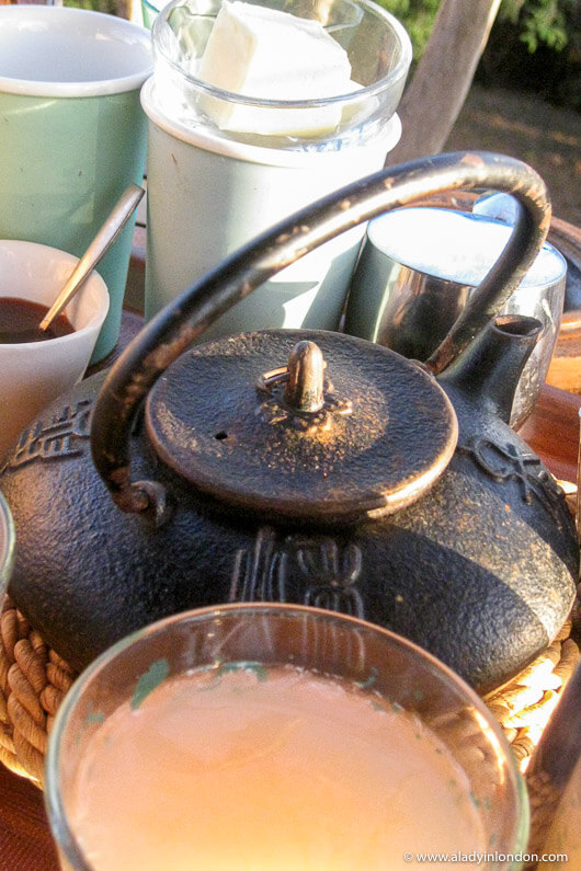 Breakfast at Les Collines de Niassam resort in Senegal