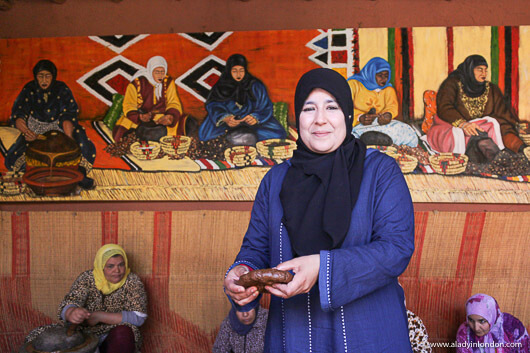 Woman Selling Argan Oil at a Shop in the Ourika Valley