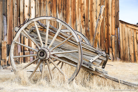 Wagon Wheel in the Bodie Ghost Town in California
