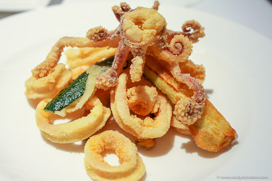 Calamari at Bocconi Restaurant in Brussels