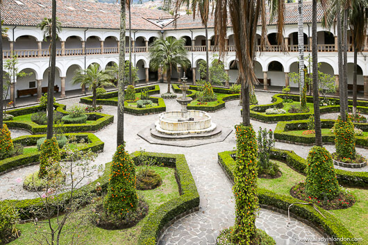 Courtyard in the Convento de San Francisco in Quito, Ecuador