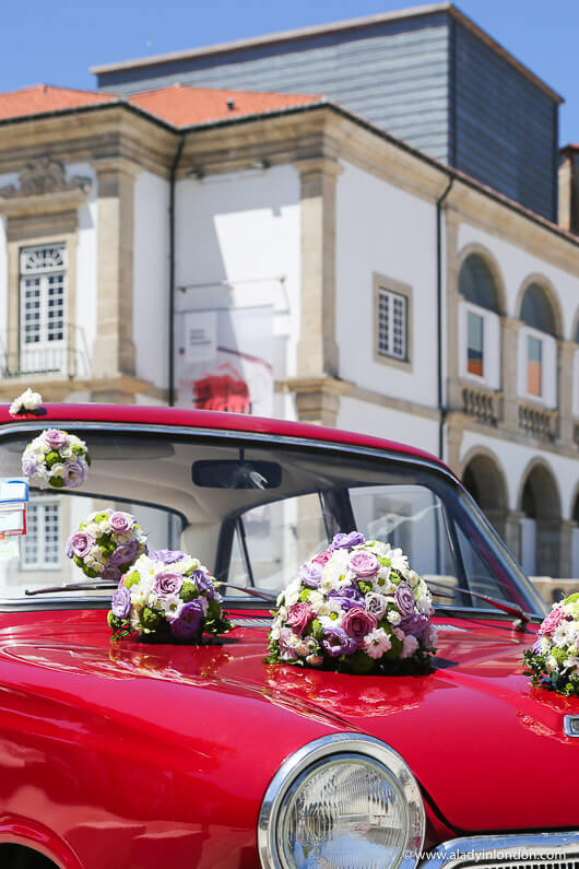 Car with Flowers in Lamego, Portugal