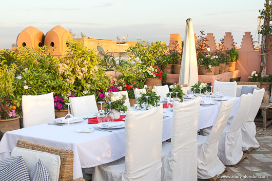 Rooftop Dinner at Dar Les Cigognes Riad in Marrakech