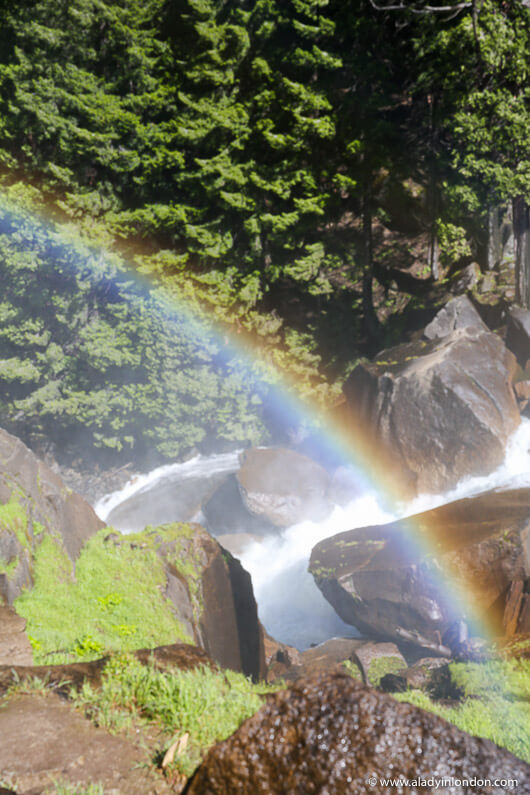 Rainbow on the Mist Trail Hike in Yosemite