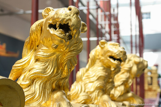Golden Lions at the National Maritime Museum in Greenwich, London