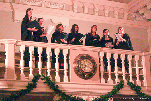 Choir singing at Formal Hall at Newnham College, Cambridge