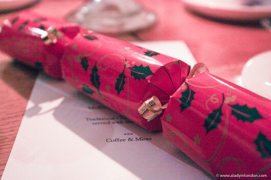 Christmas cracker at Formal Hall at Newnham College at Cambridge University in England