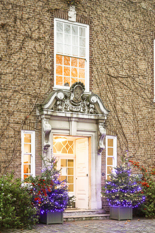 Christmas trees at Newnham College at Cambridge University