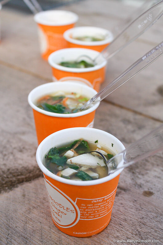 Noodle soup at Boxpark Shoreditch in London