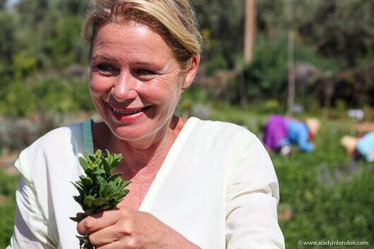 Christine Ferrari at Le Paradis du Safran in the Ourika Valley
