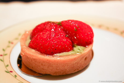 Strawberry tart at The Jumeirah Carlton Tower in London