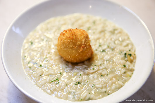 Risotto at The Woodspeen Cookery School in Newbury, Berkshire
