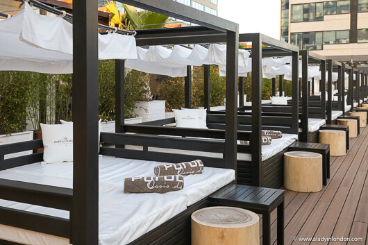 Rooftop Pool Cabanas at the Hilton Diagonal Mar Hotel, Barcelona