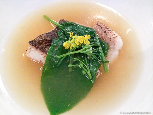 Dover Sole Broth and Sea Beet at Lyle's Restaurant in London