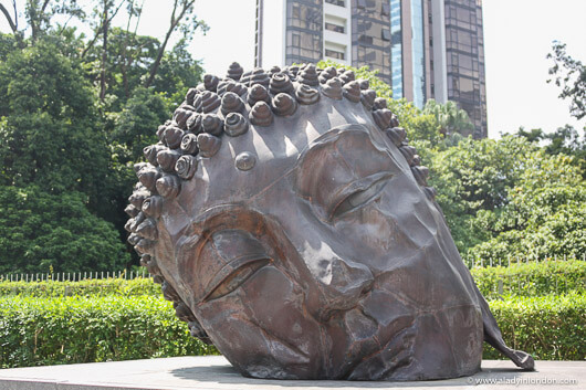 Buddha Head Sculpture at the Asia Society in Hong Kong