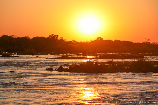 Sunset on the Zambezi River in Zambia