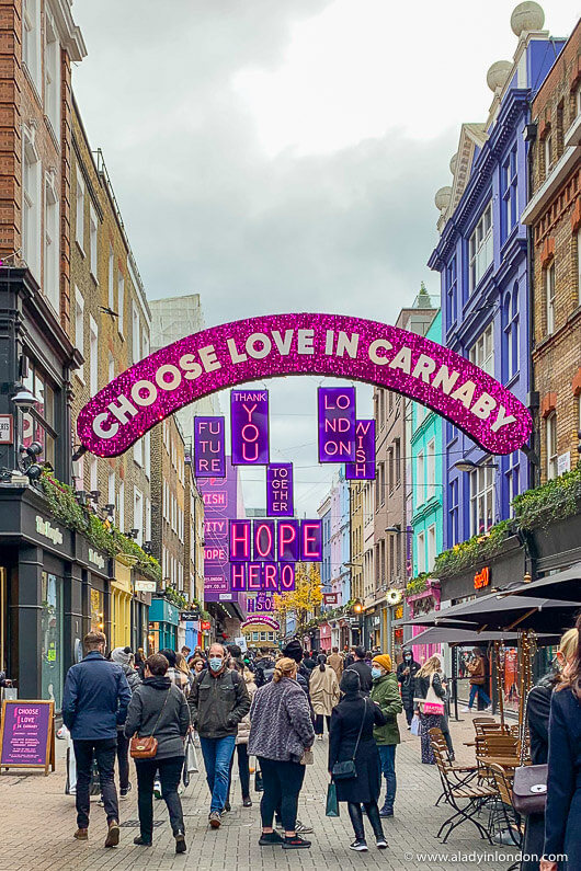 Christmas Lights on Carnaby Street in London
