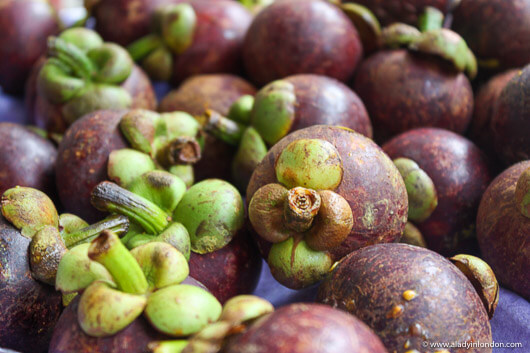 Mangosteens at the Central Wet Market in Hong Kong