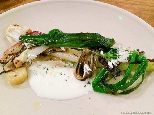 New Season Onions, Ramson, and Yogurt at Lyle's Restaurant in London
