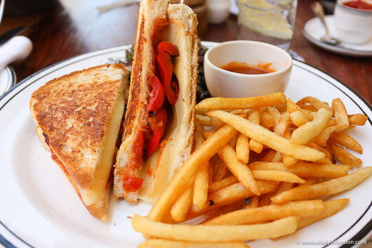 Sandwich and Fries for Lunch at Victoria Falls Hotel in Zimbabwe