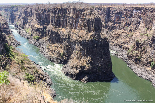 Zambezi River at Victoria Falls in Zimbabwe