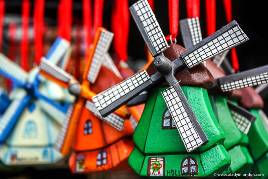 Windmill Souvenirs for sale at a shop in Amsterdam, Netherlands