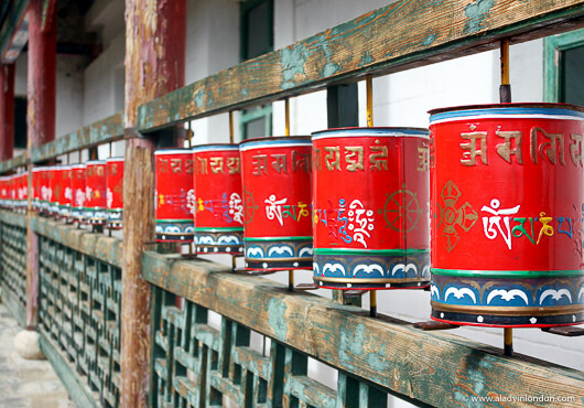 Prayer Wheels at Aryabal Temple in Terelj National Park, Mongolia