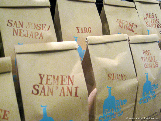Bags of Blue Bottle Coffee in San Francisco, California
