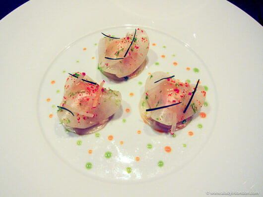 Crab ravioli at a Michelin Starred Restaurant in Paris, France