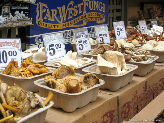 Mushrooms at Far West Fungi in the Ferry Building in San Francisco