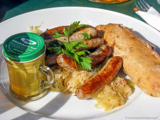Food at the Kafer tent at Oktoberfest