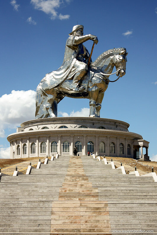 Huge statue of Genghis Khan in Mongolia