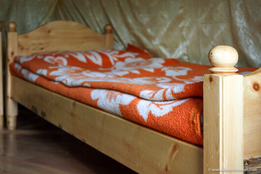 Bed in a ger in Mongolia