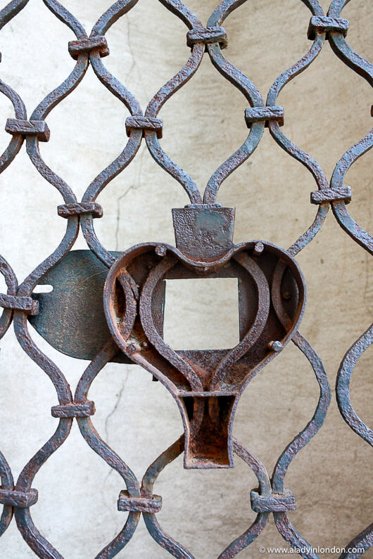 Heart shaped fence in Bratislava, Slovakia