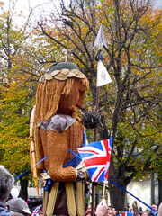 Tall statue at the Lord Mayor's Show in London