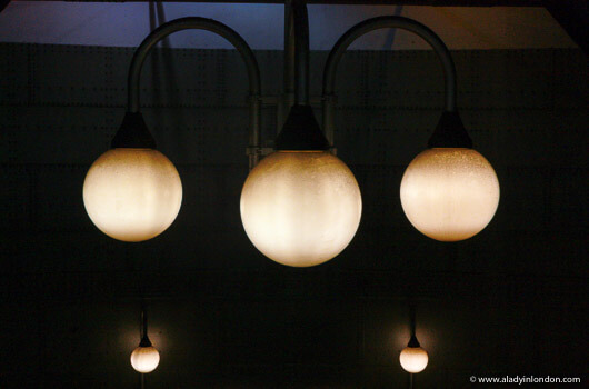 Lights in a metro station in Paris, France