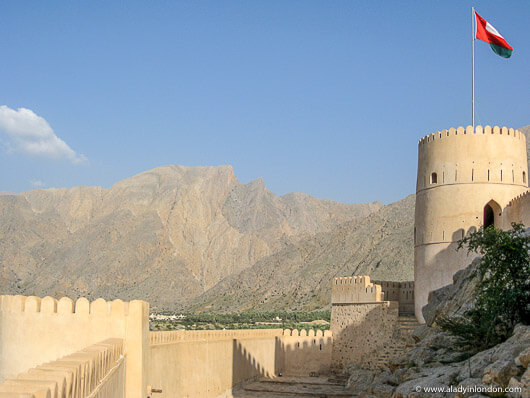 Nakhal Fort and the mountains in Oman