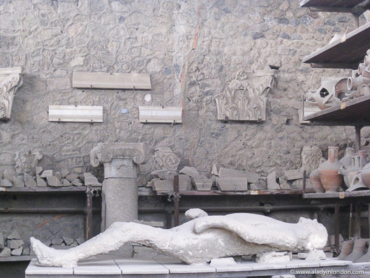 Preserved body of a man in Pompeii