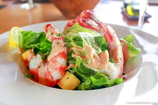Prawn salad for Lunch at the Four Seasons in Langkawi