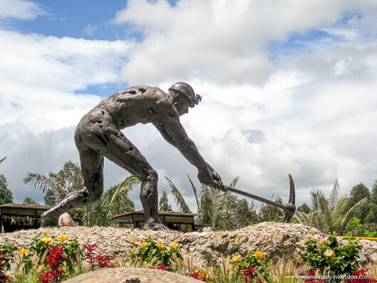 Sculpture at the Salt Cathedral of Zipaquira in Colombia