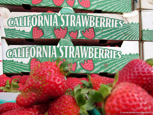 Strawberries at the Ferry Plaza Farmers Market in San Francisco, California
