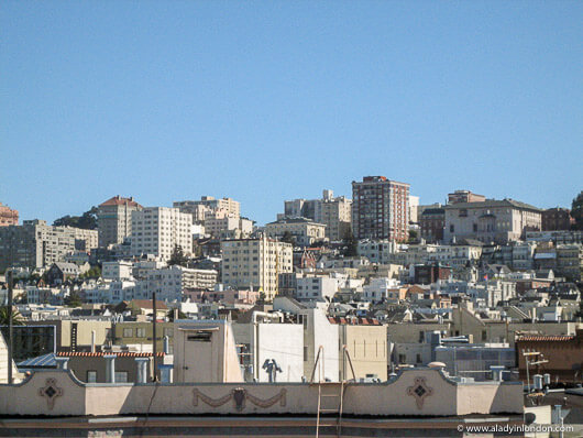 View of Pacific Heights in San Francisco as seen from a Marina rooftop