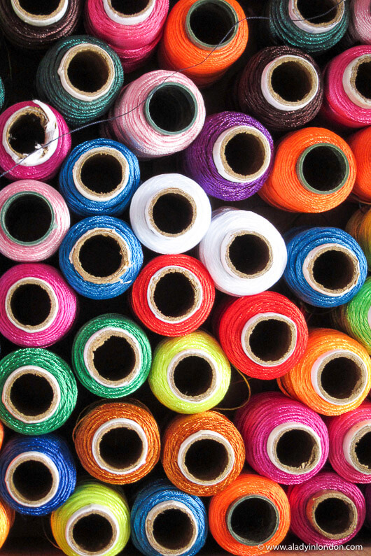 Spools of thread at the Black Market in Ulaanbaatar, Mongolia