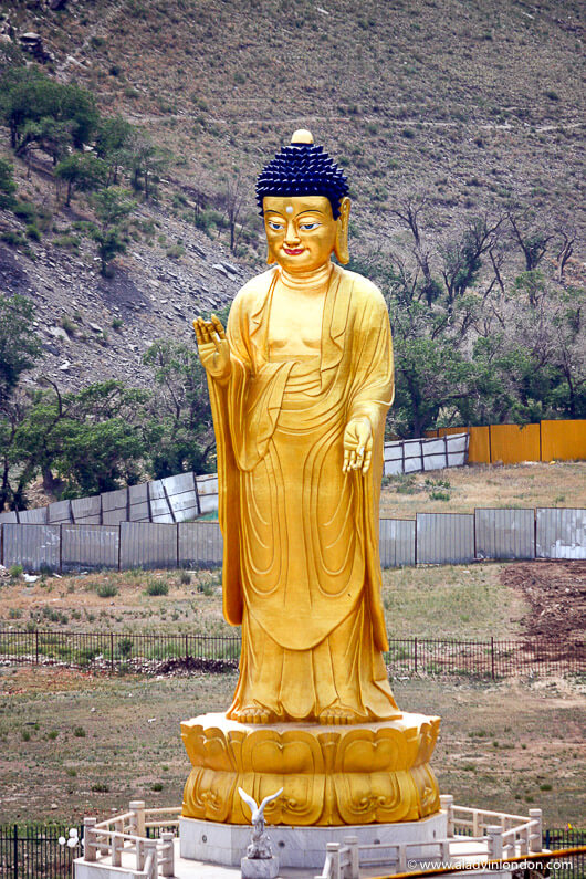 Huge golden Buddha statue in Ulaanbaatar, Mongolia