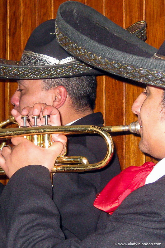 Musicians playing for a serenata, a Colobmian wedding tradition